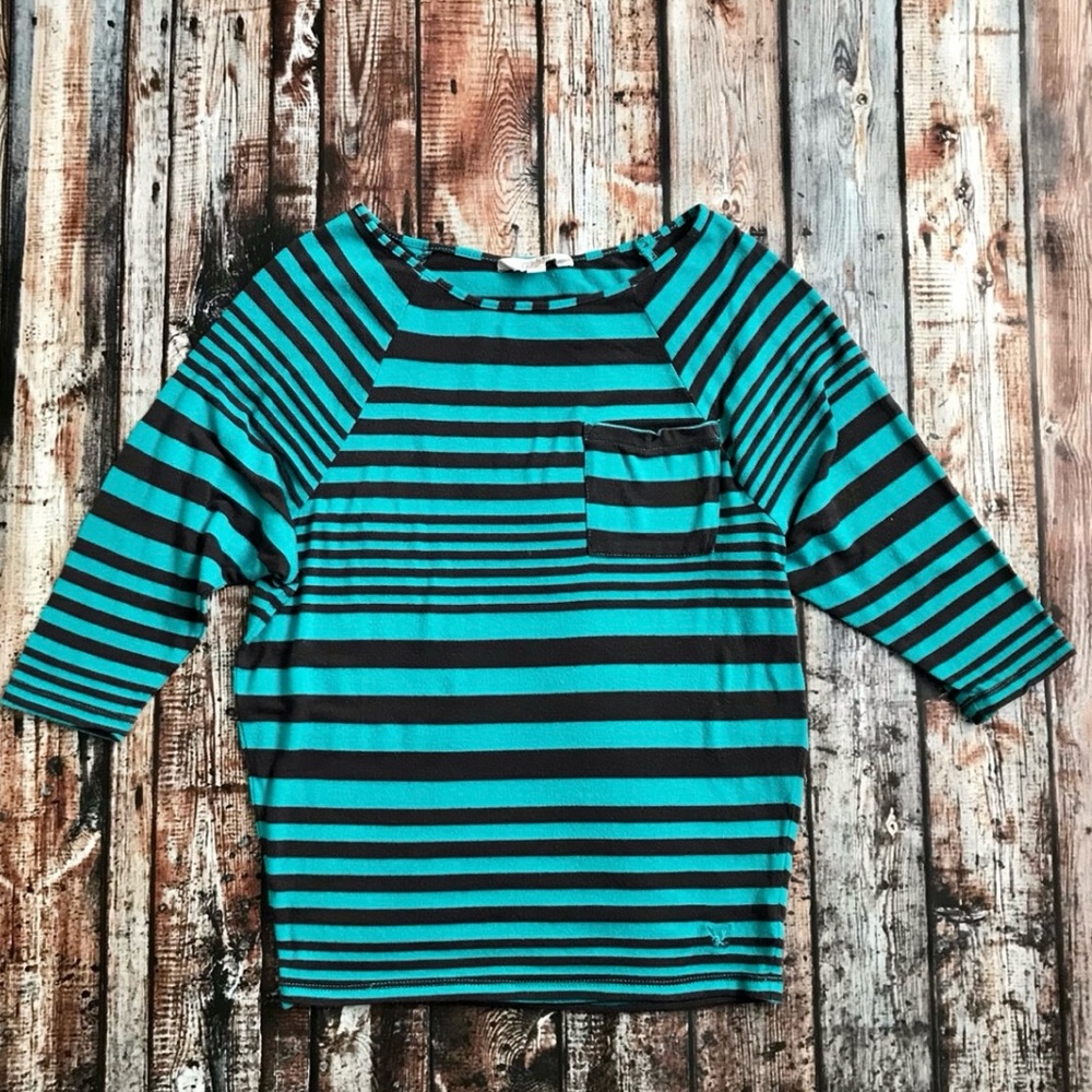 American Eagle 77 Kids Striped Dolman Top - S
